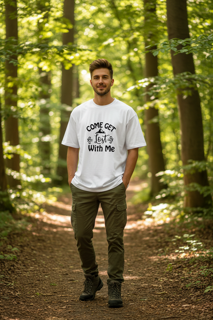 Wearix "Come Get Lost With Me" Travel Graphic T-Shirt | Adventure & Wanderlust Tee - White