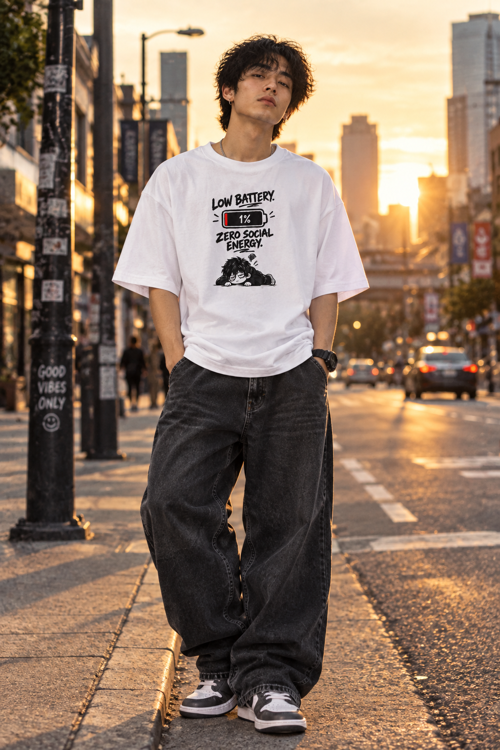 Low Battery Zero Social Energy Oversized Jersey