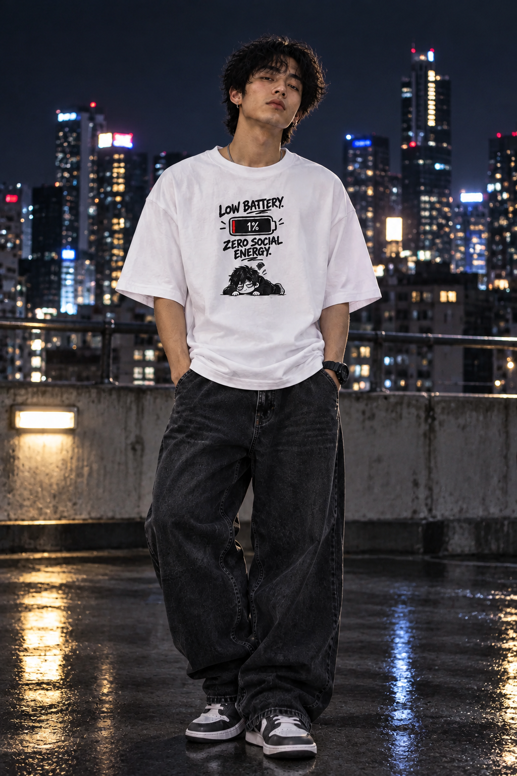 Low Battery Zero Social Energy Oversized Jersey