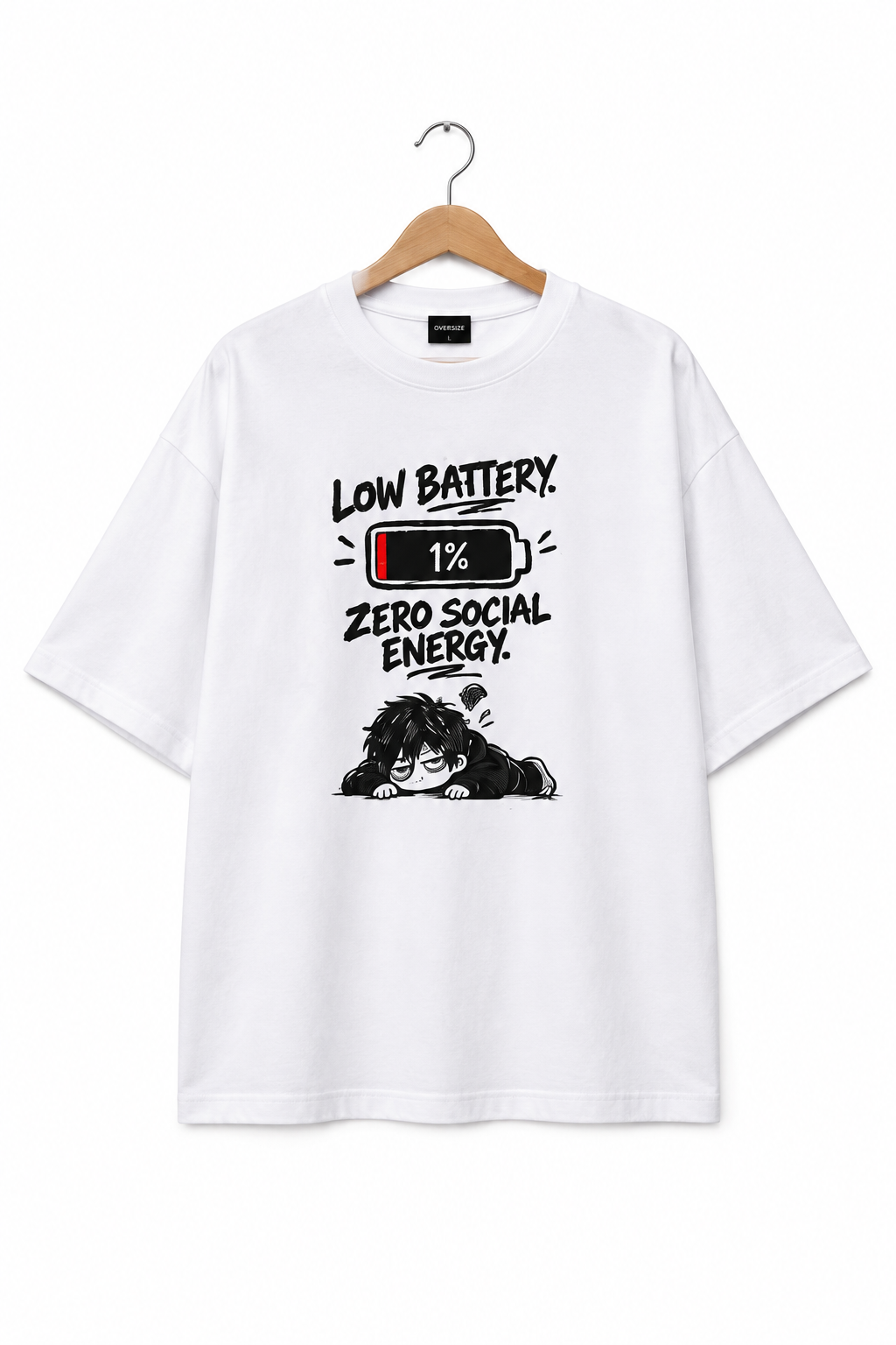 Low Battery Zero Social Energy Oversized Jersey