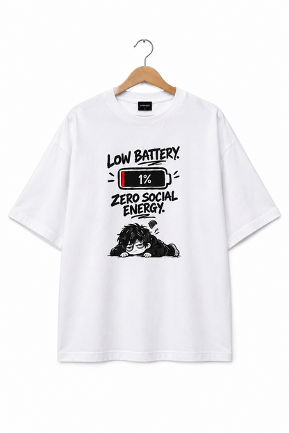 Low Battery Zero Social Energy Oversized Jersey