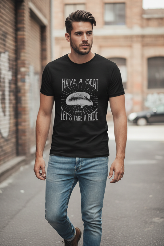 Wearix "Take A Ride" Vintage Biker T-Shirt | Motorcycle Graphic Tee - Black
