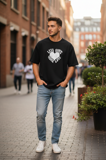Wearix "Less Guns More Love" Graphic T-Shirt | Peace & Positivity Tee - Black