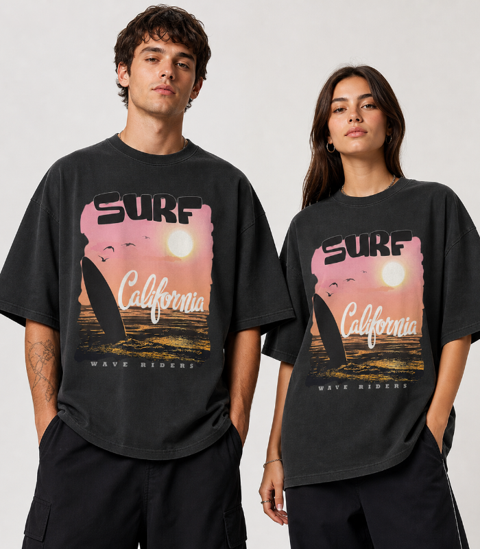 Surf California Oversized T-Shirt | Premium Cotton Unisex Streetwear Tee