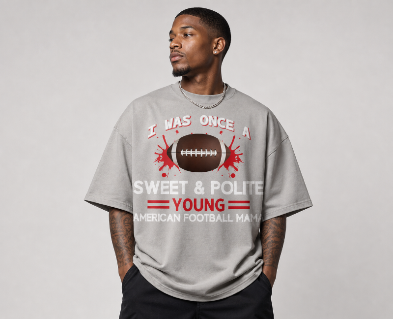 American Football Mama Oversized T-Shirt | Premium Cotton Streetwear Tee