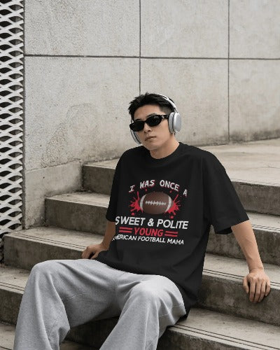 American Football Mama Oversized T-Shirt | Premium Cotton Streetwear Tee